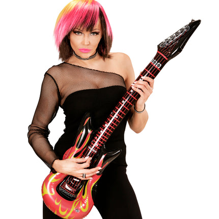 Widmann SRL Emo rocker pruik voor meiden