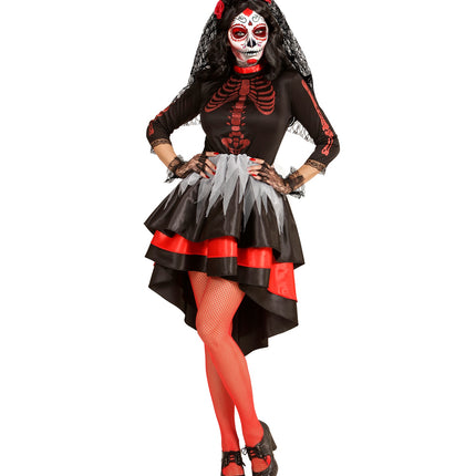 Widmann SRL Enge Bruid Dia De Los Muertos jurk