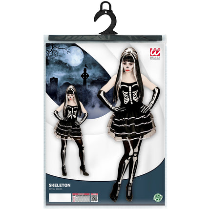 Widmann SRL Enge skeleton jurkjes voor Halloween