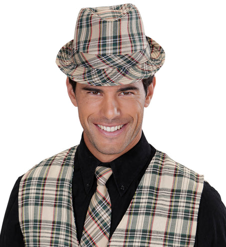 Widmann SRL Fedora Grijs Met Tartan Print