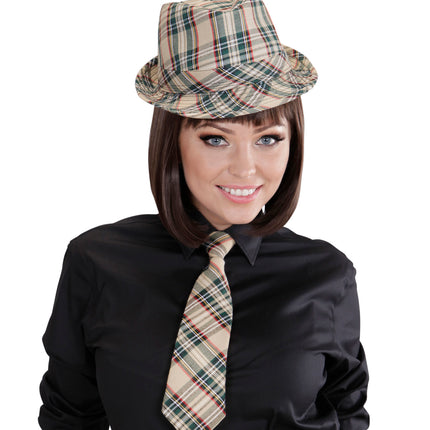 Widmann SRL Fedora Grijs Met Tartan Print