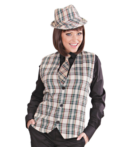 Widmann SRL Fedora Grijs Met Tartan Print
