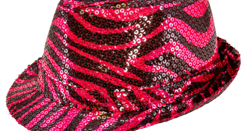 Widmann SRL Fedora pailletten roze tijger print hoed