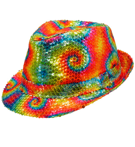Widmann SRL Fedora pailletten tie dye hoed