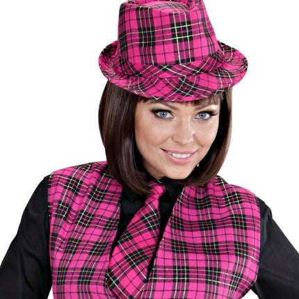 Widmann SRL Fedora Rose Met Tartan Print