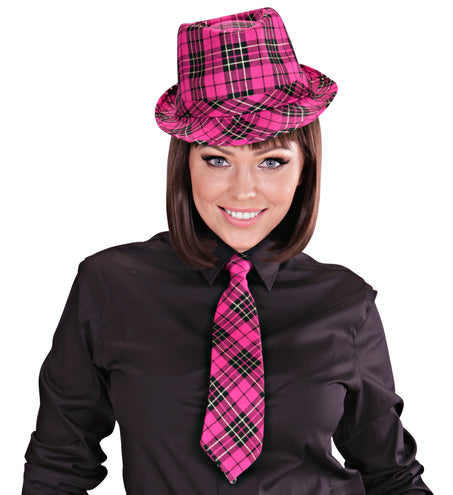 Widmann SRL Fedora Rose Met Tartan Print