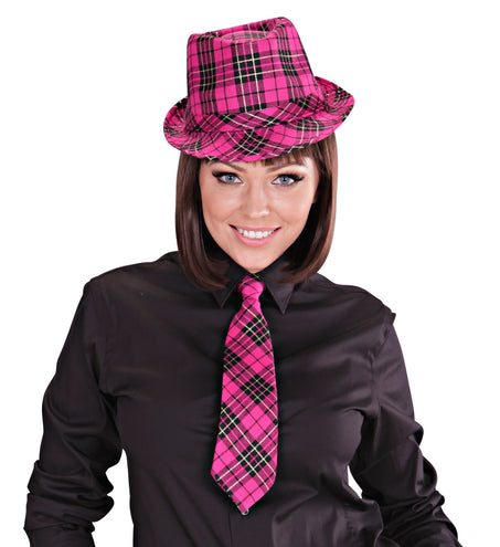 Widmann SRL Fedora Rose Met Tartan Print