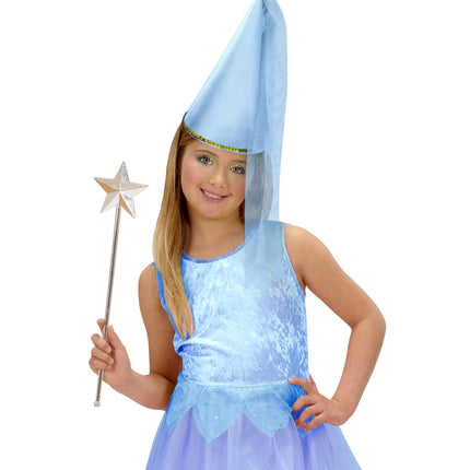 Widmann SRL Feeënhoed blauw met sluier kind