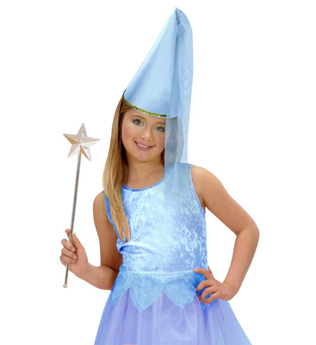 Widmann SRL Feeënhoed blauw met sluier kind