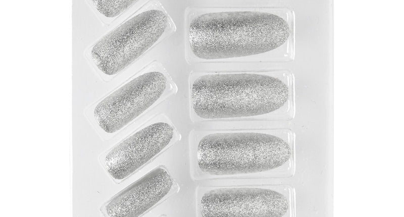 Widmann SRL Fluoriserende opplaknagels zilver glitters