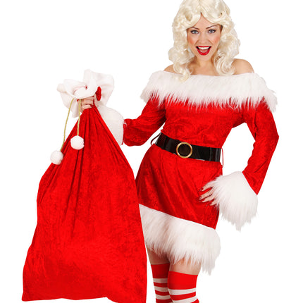 Widmann SRL Fluwelen kerstman zak