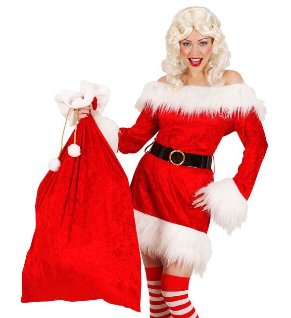 Widmann SRL Fluwelen kerstman zak