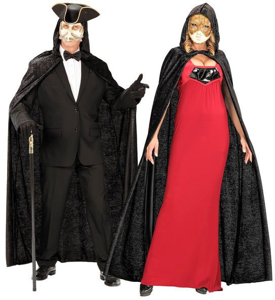 Widmann SRL Fluwelen zwarte cape 150cm luxe