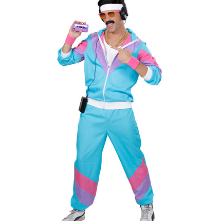 Widmann SRL Fout trainingspak Blauw New kids jaren 80 volwassenen