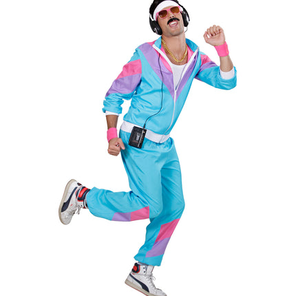 Widmann SRL Fout trainingspak Blauw New kids jaren 80 volwassenen