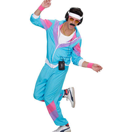 Widmann SRL Fout trainingspak Blauw New kids jaren 80 volwassenen