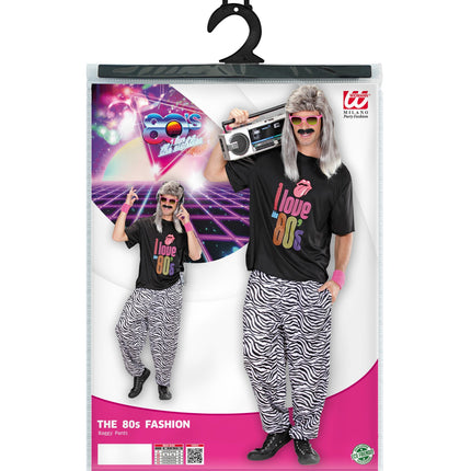 Widmann SRL Foute discobroek zebra print