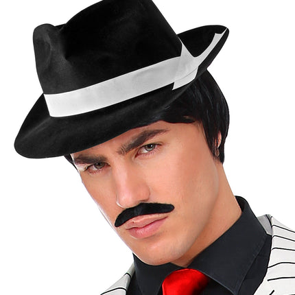 Widmann SRL Gangsterhoed fluweel zwart met band