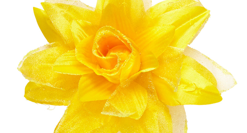 Widmann SRL Gele bloemen haarclip met glitters