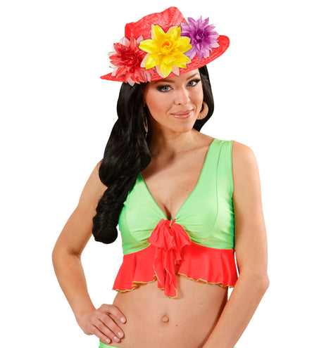 Widmann SRL Gele bloemen haarclip met glitters