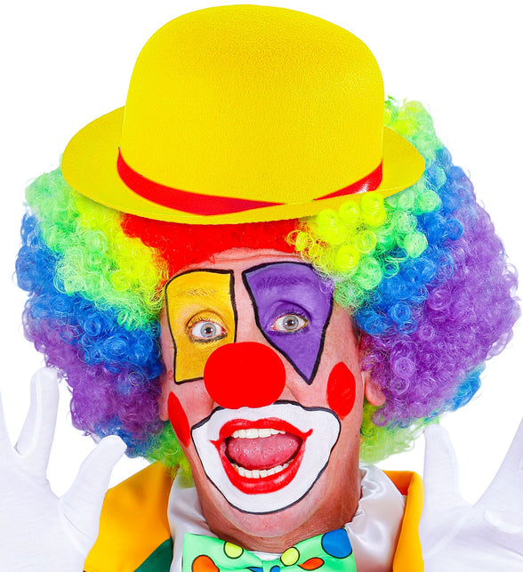 Widmann SRL Gele clownshoed met rode band