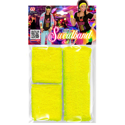 Widmann SRL Gele zweetbanden set neon