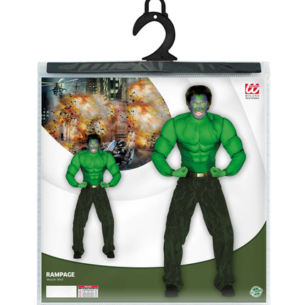 Widmann SRL Gespierd shirt groen Hulk spierballen