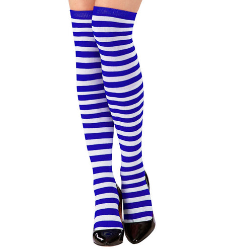 Widmann SRL Gestreepte kniekousen blauw wit