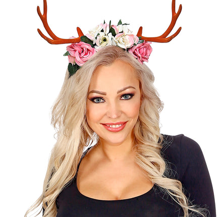 Widmann SRL Gewei met bloemen diadeem