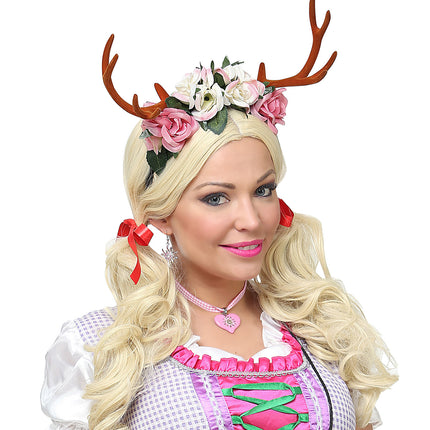 Widmann SRL Gewei met bloemen diadeem