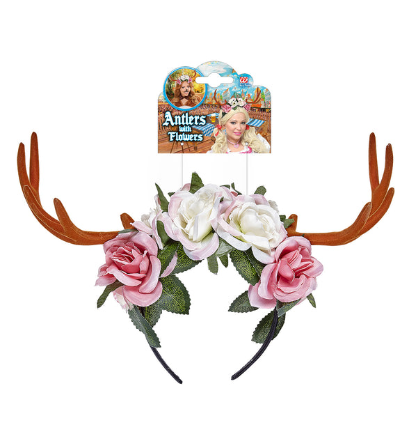 Widmann SRL Gewei met bloemen diadeem