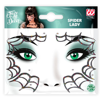 Widmann SRL Gezicht sticker festival spin glitter