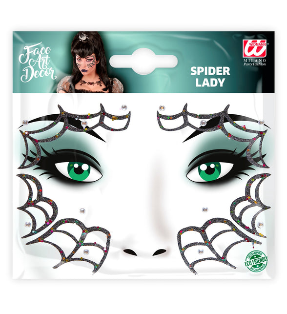 Widmann SRL Gezicht sticker festival spin glitter