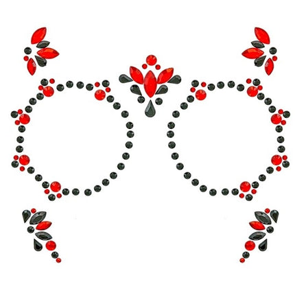 Widmann SRL Gezichtsdecoratie dag van de doden rood/zwart Maud