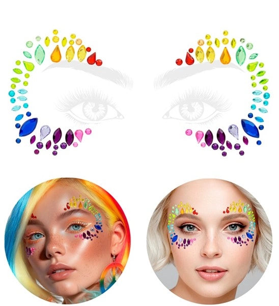 Widmann SRL Gezichtsdecoratie regenboog Lotte
