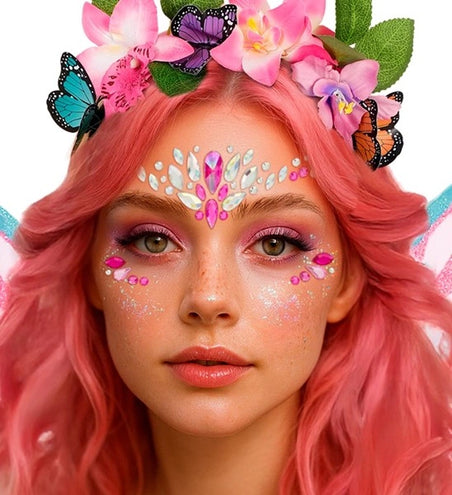 Widmann SRL Gezichtsdecoratie roze Stijn