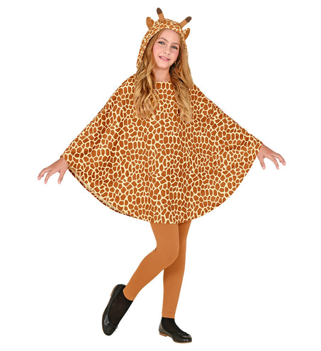 Widmann SRL Giraffen poncho met muts kinderen
