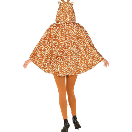 Widmann SRL Giraffen poncho met muts volwassenen