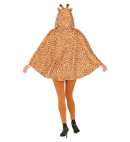 Widmann SRL Giraffen poncho met muts volwassenen