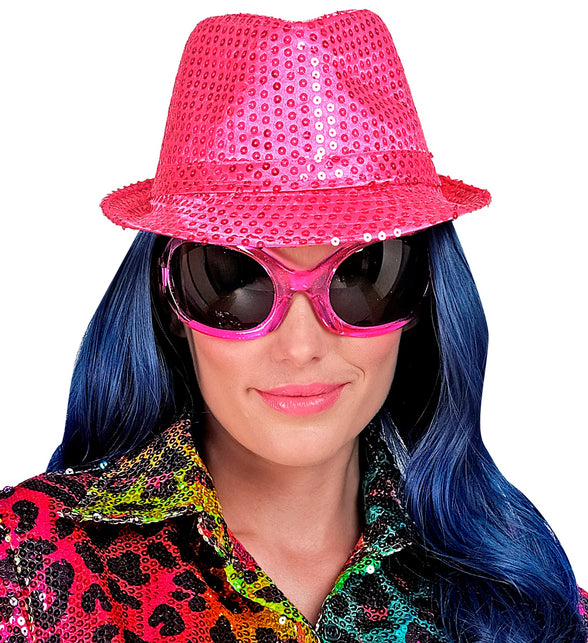 Widmann SRL Gleufhoedje pailletten roze