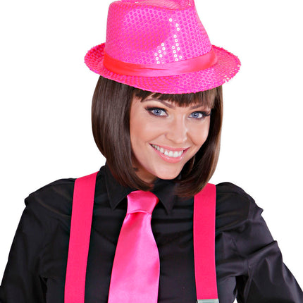 Widmann SRL Gleufhoedje pailletten roze