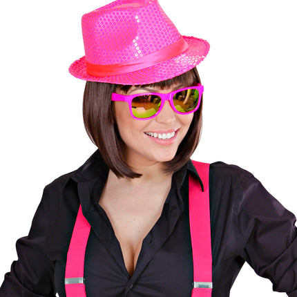 Widmann SRL Gleufhoedje pailletten roze