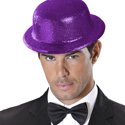 Widmann SRL Glitter bolhoed paars