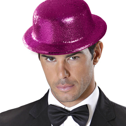 Widmann SRL Glitter bolhoed roze