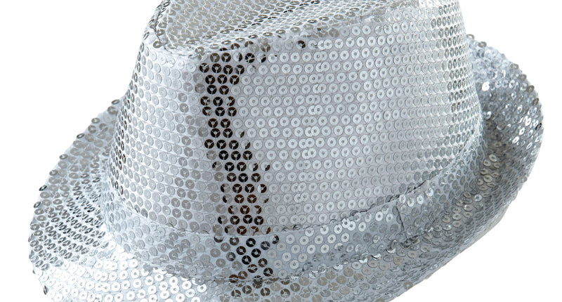 Widmann SRL Glitter gleufhoed zilver pailletten