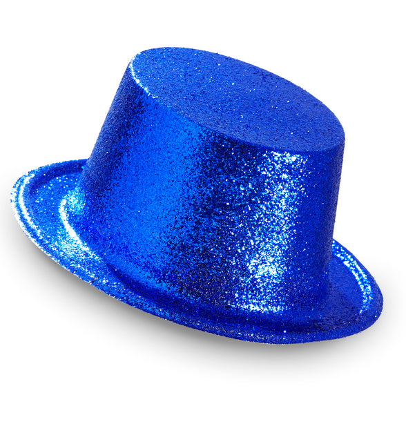 Widmann SRL Glitter hoge hoed blauw
