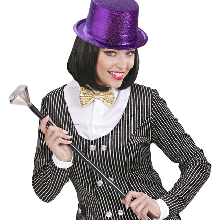 Widmann SRL Glitter Hoge Hoed, Paars