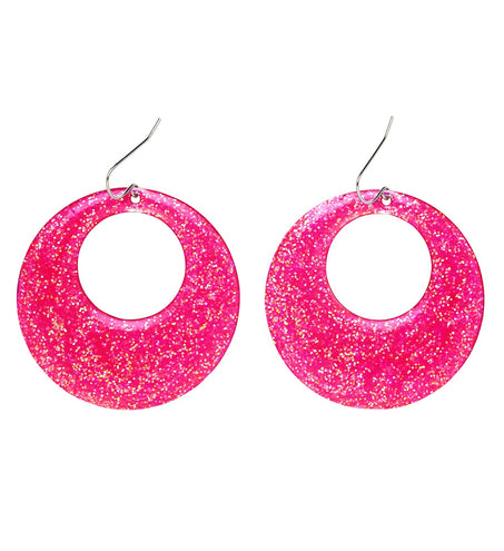 Widmann SRL Glitter oorringen in roze