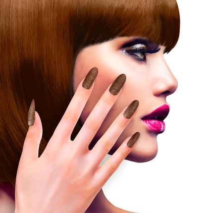 Widmann SRL Glitter opplaknagels bruin