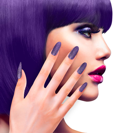 Widmann SRL Glitter opplaknagels paars